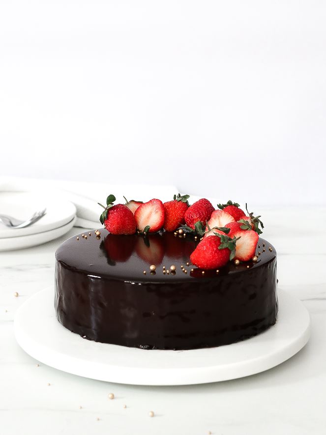 Mirror Glaze Dark Chocolate Cheesecake The Jo Baker