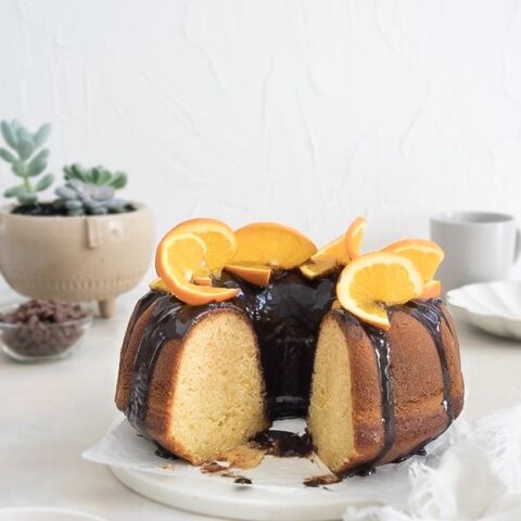 Orange Bundt Cake with Chocolate Glaze