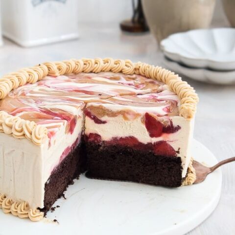 Chocolate PB&J Ice Cream Cake