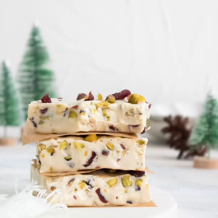 Cranberry Pistachio White Chocolate Fudge